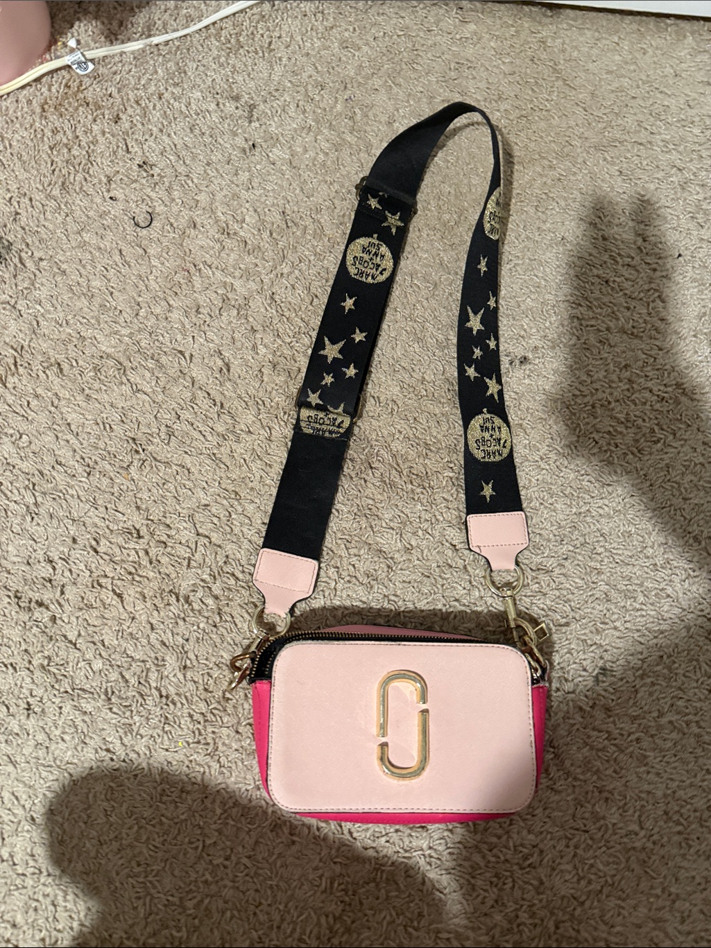 Marc Jacobs Pink Two-Tone Snapshot Camera Bag With Star Strap
